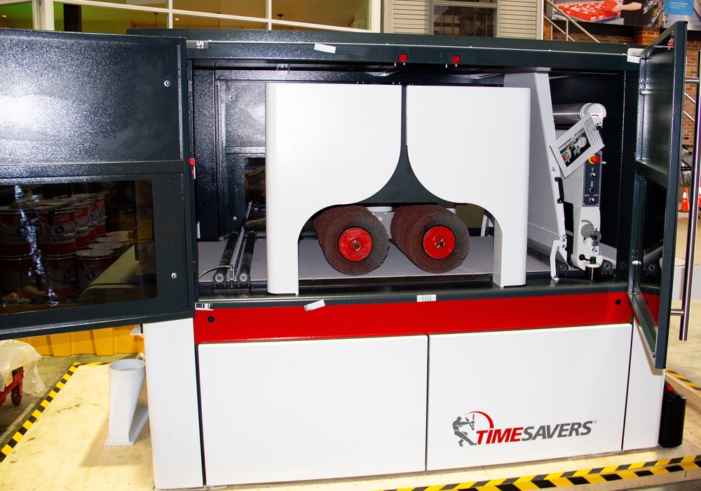 Timesavers-32-Series-deburring-and-linishing-machine-open-doors-right-side