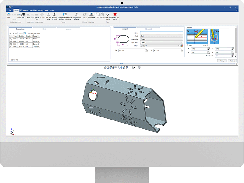 Lantek Flex3D is the most flexible 3D CAD/CAM software, totally engineered by Lantek and conceived for automating the CNC programming for 3D machining tubes, pipes, beams, profiles, and sheet metal.