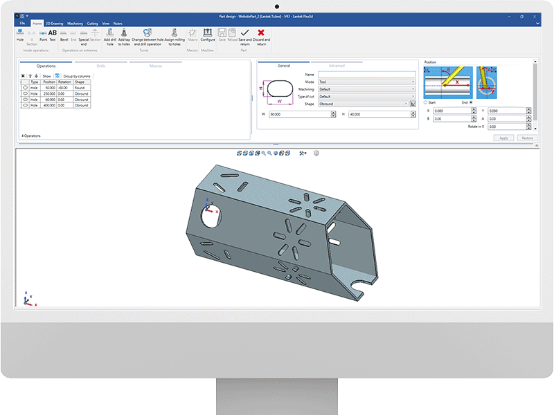 Lantek Flex3D is the most flexible 3D CAD/CAM software, totally engineered by Lantek and conceived for automating the CNC programming for 3D machining tubes, pipes, beams, profiles, and sheet metal.